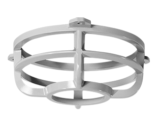 Die Cast Guard Hazardous, . LED with Three Screws, gray