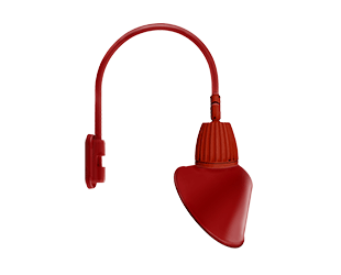 GN5LED13NACR 019813168289 Gooseneck Style5 13W, 4000k, LED 15 Inch AngLED Cone Shade, Red