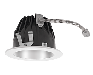 LED Trim Mod4 Inch Rnd 80Deg, 3000k, 90CRI Matte Cone, White Ring