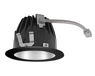 LED Trim Mod4 Inch Rnd 80Deg, 3000k, 90CRI Matte Cone, Black Ring