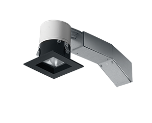 Remod 2 Inch square 8W, 4000k, Dimmable Triac Wallwash Trim, Black Ring