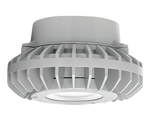 Hazardous, . LED 80W, 5000k, LED Pendant with, Clear Flat Lens Gray