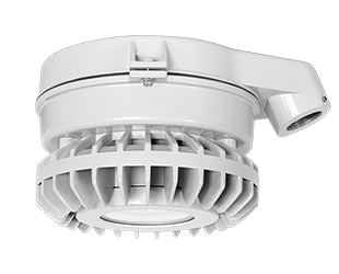 Hazardous, . LED 80W, 5000k, LED Stanchion with, Clear Flat Lens Gray