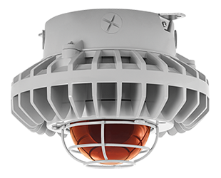 Hazardous, . LED 80W, 5000k, LED Ceiling Amber, Frosted Globe Wire Gd Gray