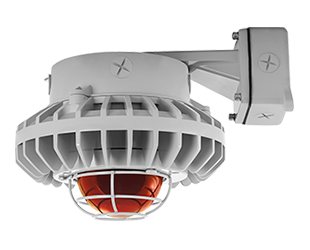 Hazardous, . LED 80W, 5000k, LED Wall bracket Amber, Frosted Globe Wire Gd Gray