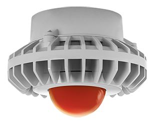 Hazardous, . LED 80W, 5000k, LED Pendant with Amber, Frosted Globe Gray