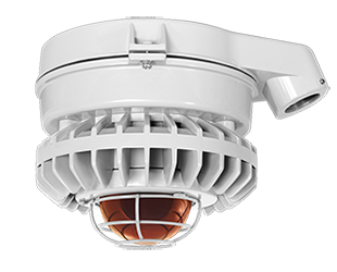 Hazardous, . LED 26W, 5000k, LED Stanchion Amber, Frosted Globe Wire Gd Gray