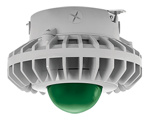 Hazardous, . LED 80W, 5000k, LED Ceiling with, Green, Frosted Globe Gray