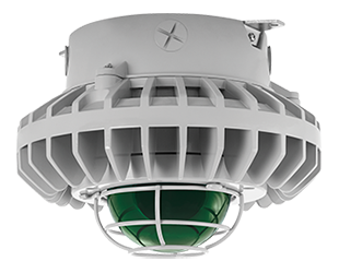 Hazardous, . LED 80W, 5000k, LED Ceiling, Green, Frosted Globe Wire Gd Gray