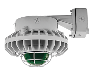 Hazardous, . LED 80W, 5000k, LED Wall bracket, Green, Frosted Globe Wire Gd Gray
