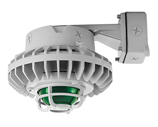 Hazardous, . LED 80W, 5000k, LED Wall bracket, Green, Frosted Globe Die Cast Gd