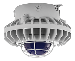 Hazardous, . LED 80W, 5000k, LED Ceiling, Blue, Frosted Globe Wire Gd Gray