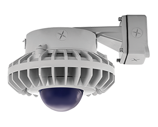 Hazardous, . LED 80W, 5000k, LED Wall bracket with, Blue, Frosted Globe Gray