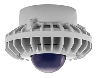 Hazardous, . LED 80W, 5000k, LED Pendant with, Blue, Frosted Globe Gray