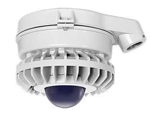 Hazardous, . LED 26W, 5000k, LED Stanchion with, Blue, Frosted Globe Gray