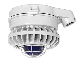 Hazardous, . LED 42W, 5000k, LED Stanchion, Blue, Frosted Globe Wire Gd Gray