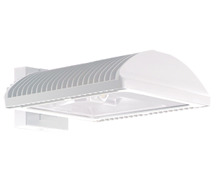Lpack Flat Wallmount 50W, LED Type III, 3000k, 120V Swivel Photocell, White