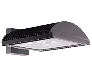 Lpack Flat Wallmount 50W, LED Type III, 4000k, 277V Swivel Photocell, Bronze