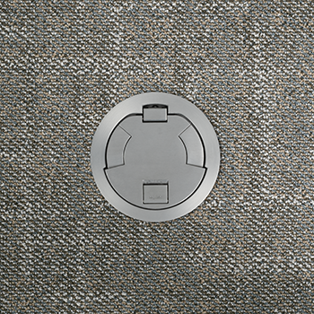 Surface style die-cast aluminum cover assembly in brushed aluminum finish. 6CTC2 Series cover assemblies designed for use with 6STC, 6STCP and 6STCPAV Poke-Thru Stem Assemblies. Tamper-resistant . Finish:Brushed Aluminum.