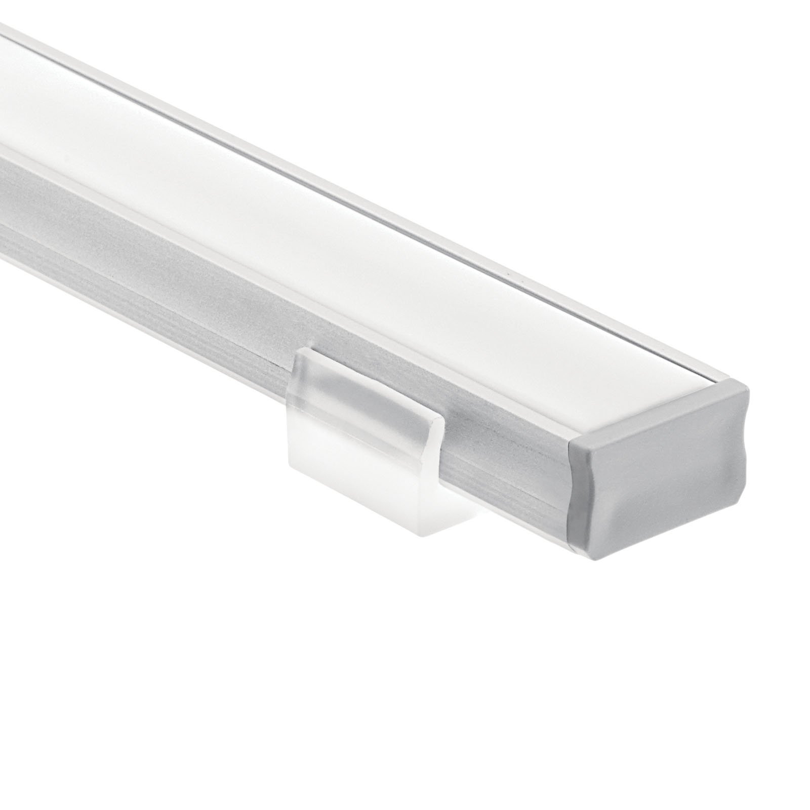 Mount LED tape light to surfaces like shelves and cabinets with the TE Standard  Series aluminum extruded channel kit. The kit comes equipped with 4 feet of channel and white opaque lens, as well as coordinating end caps and mounting clips. The standard depth of the channel offers a light distribution that is gently diffused. Simply add the Kichler LED Tape, Power Supply and accessories best suited for your installation.