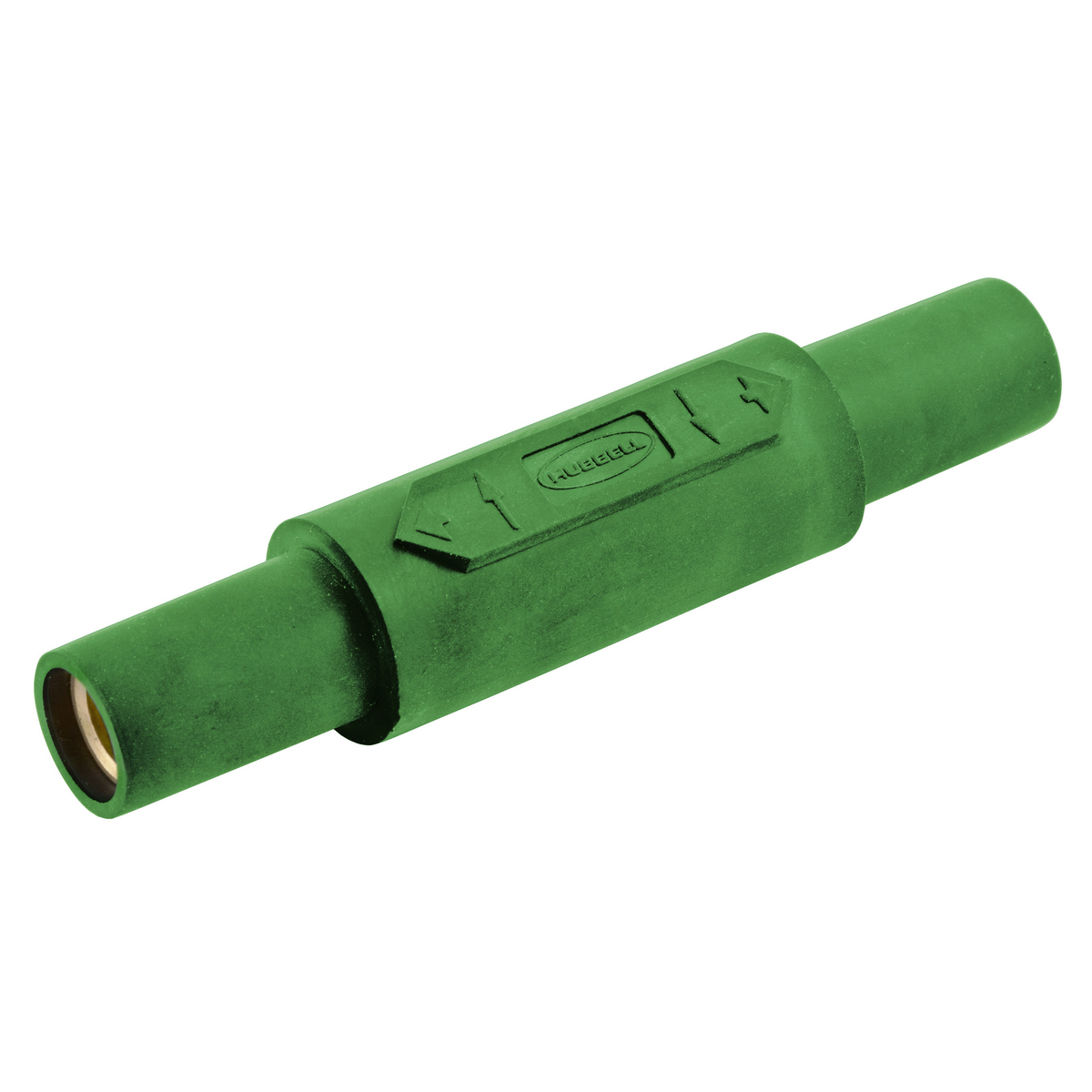 Hubbell Wiring Device Kellems, Single Pole Products, Double FemaleCoupler, 150 Amp Series, Green