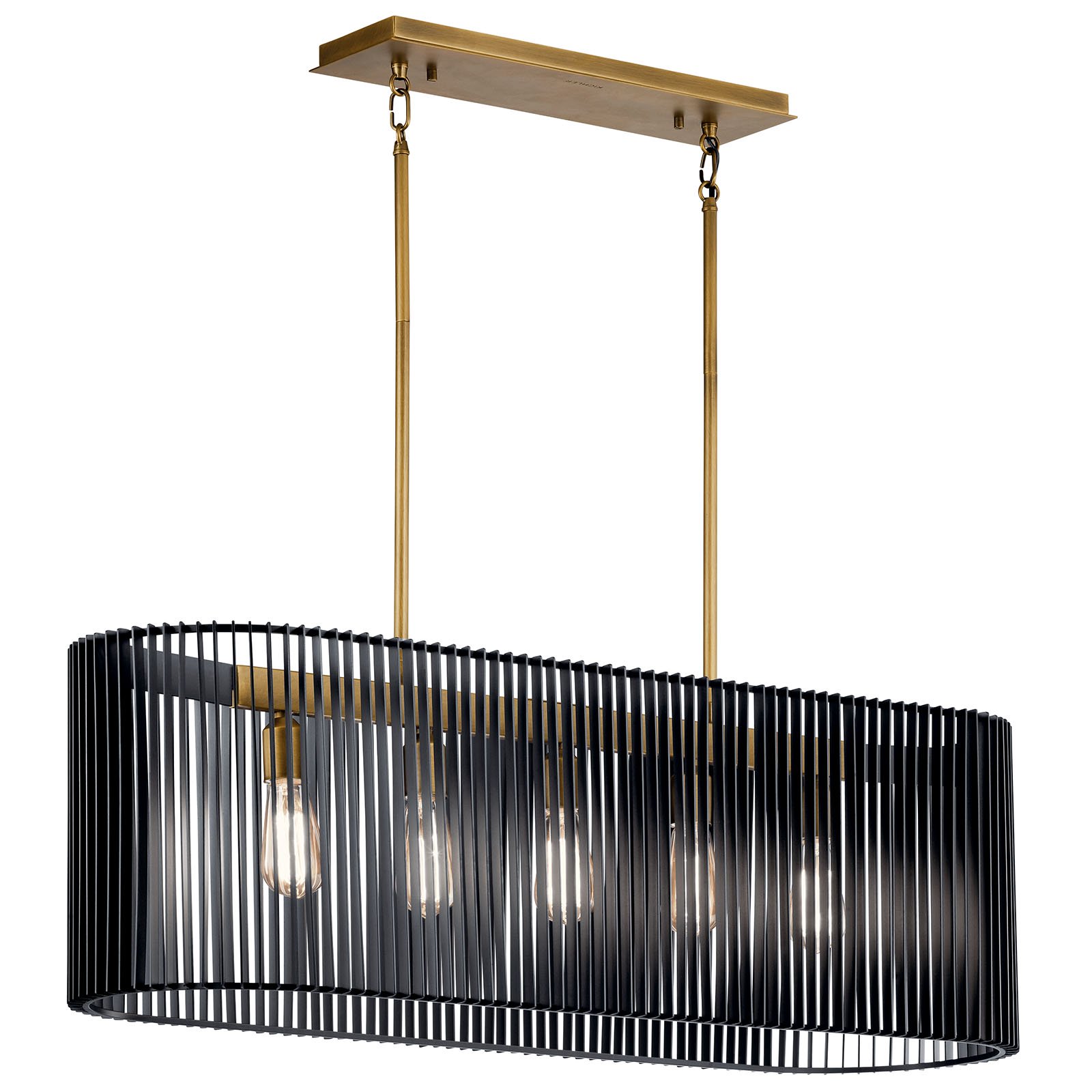 Product image for Kichler 44168BK Linara 5 Light Linear Chandelier Black