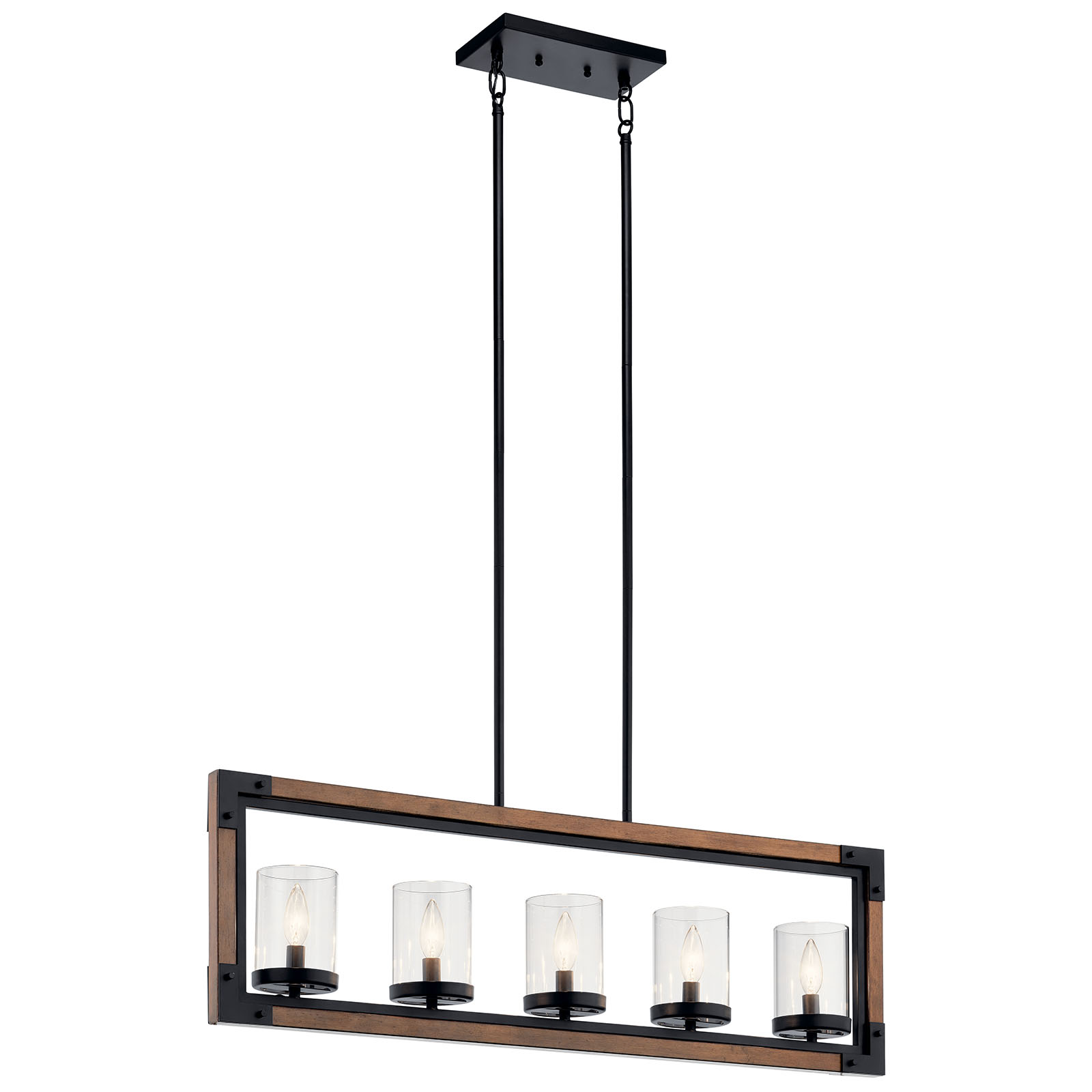 Product image for Kichler 44043AUB Marimount™ 5 Light Linear Chandelier Auburn Stained