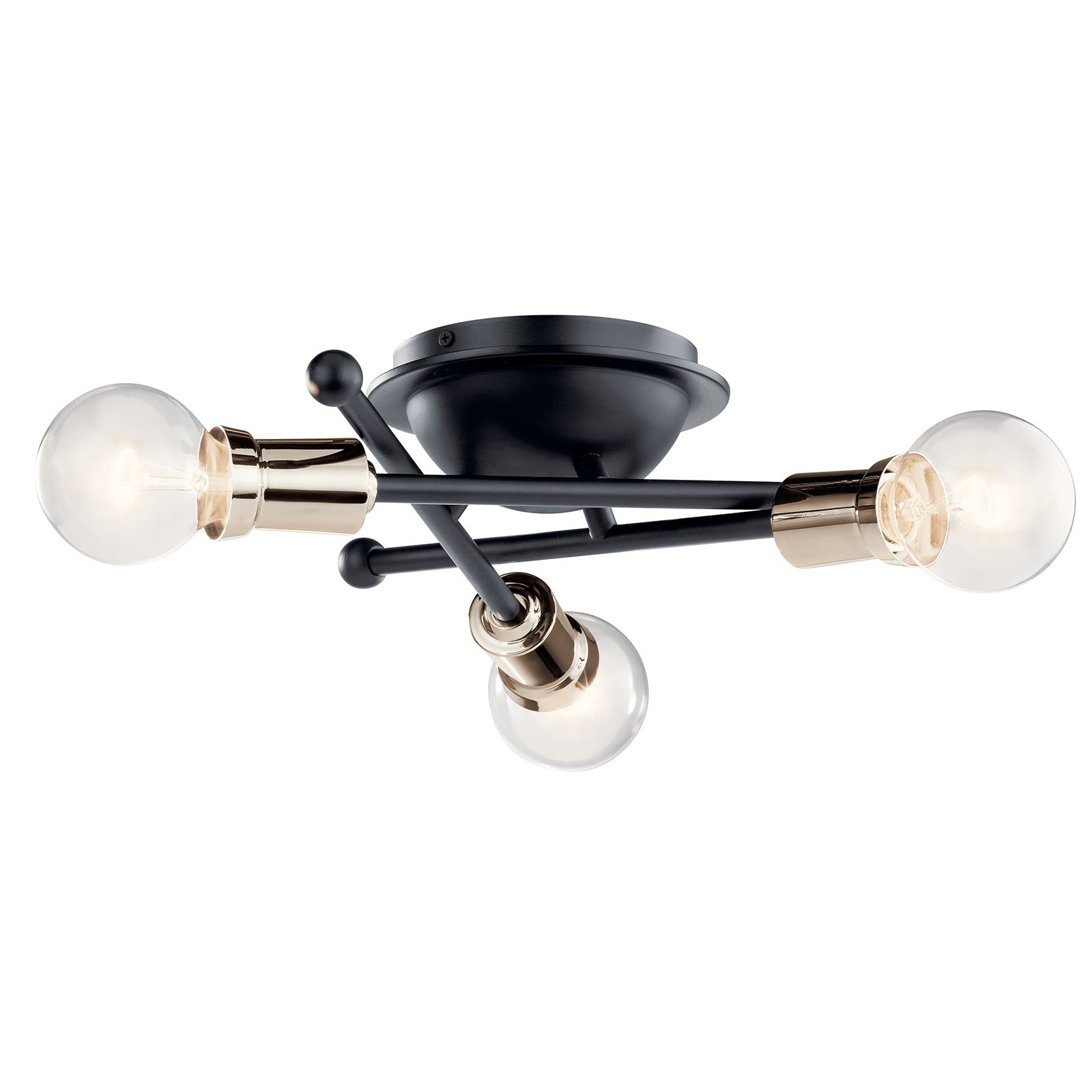Product image for Kichler 43196BK Armstrong 3 Light Flush Mount Black