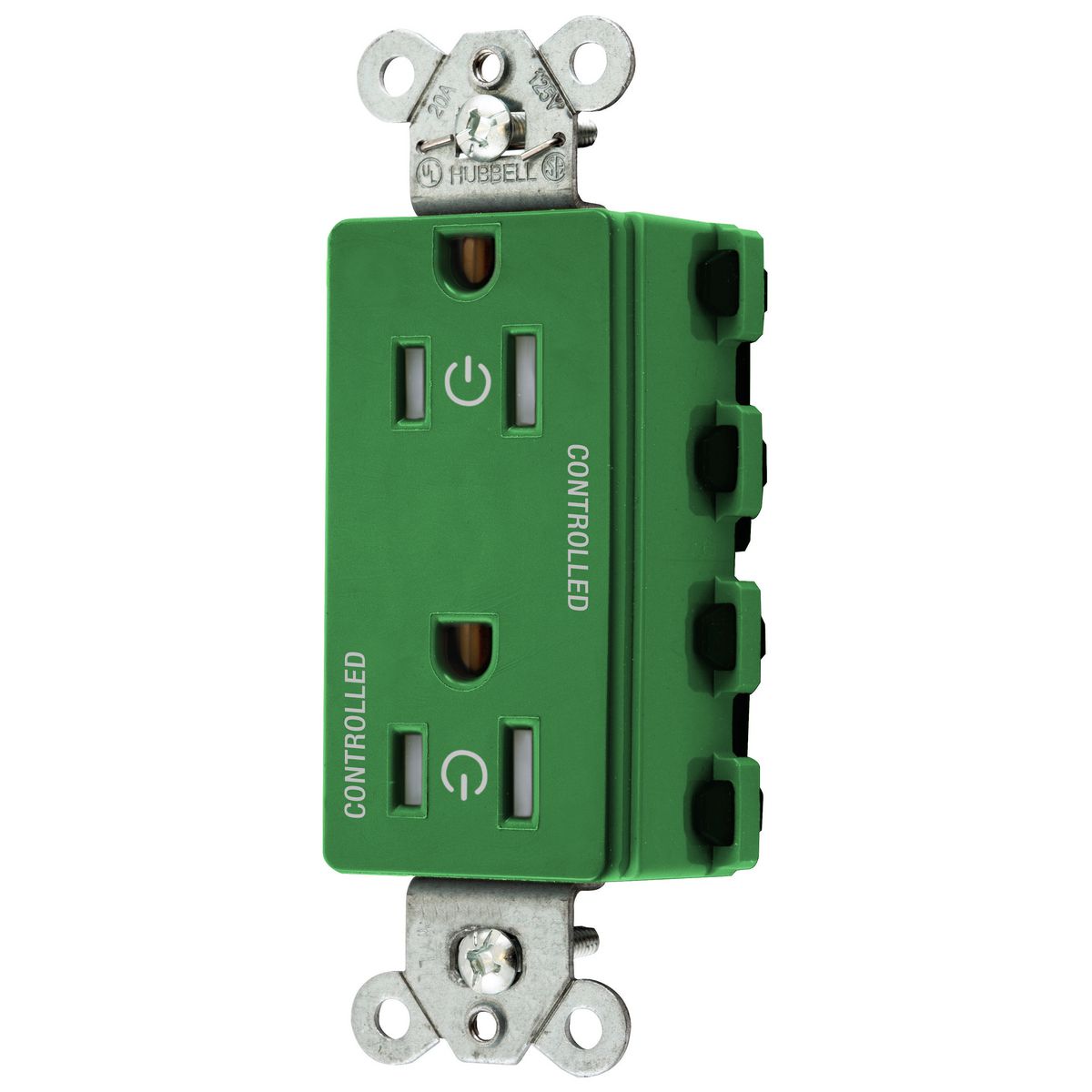 Straight Blade Devices, Receptacles, Style Line Decorator Duplex, SNAPConnect, Controlled, 15A 125V, Tamper Resistant, 2-Pole 3-Wire Grounding, Nylon, Green