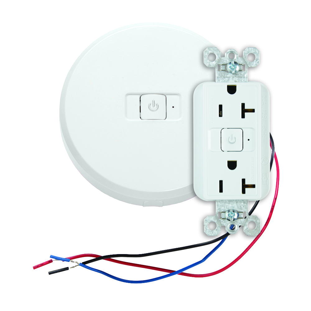 Wireless Receptacle Control products facilitate Auto-On/Auto-Off occupancy-based control of plug loads without the need to wire receptacles to power packs. A WRC transmitter works with WRC RF-enabled relay-controlled receptacles.  (15 amp, half controlled receptacle, black)
