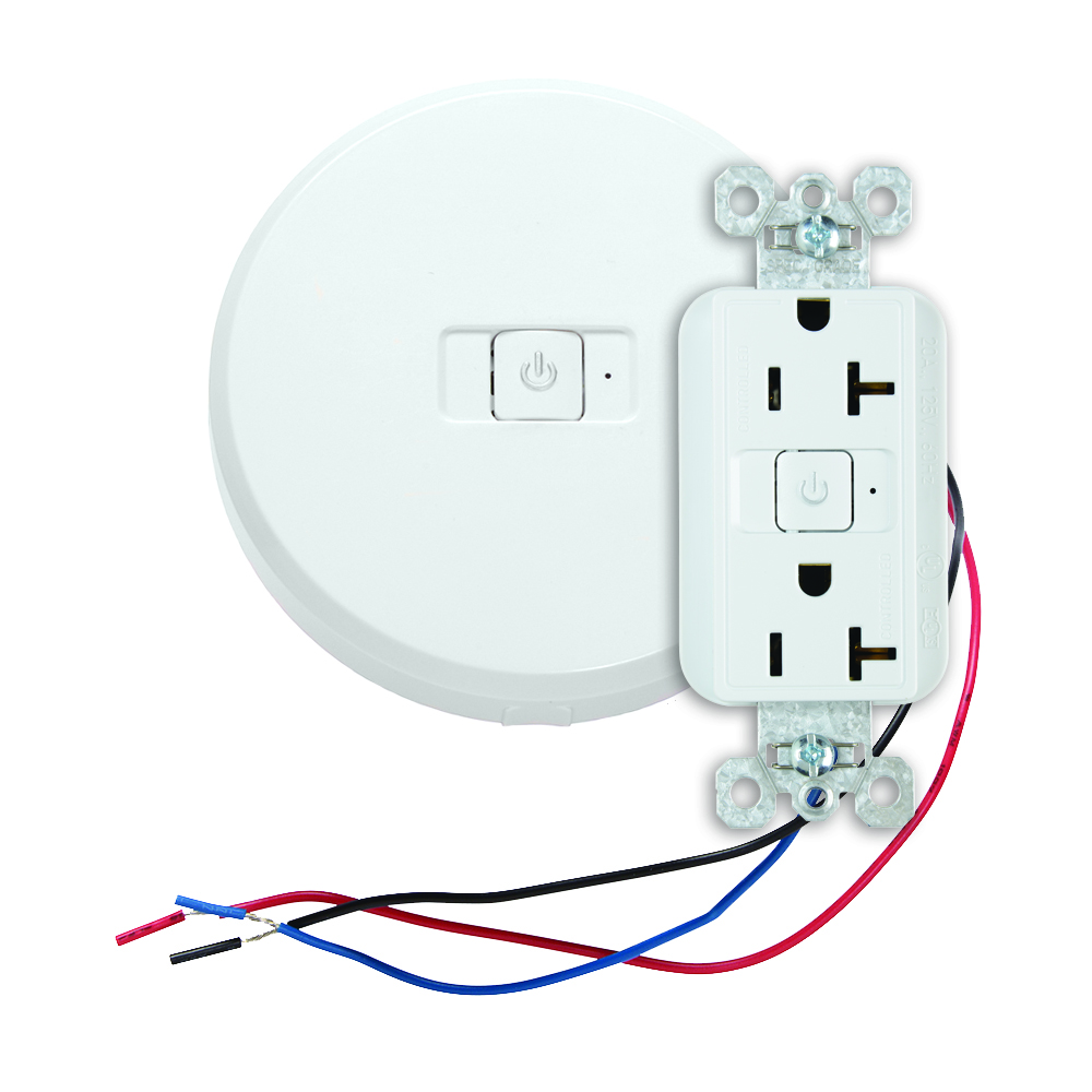 Wireless Receptacle Control products facilitate Auto-On/Auto-Off occupancy-based control of plug loads without the need to wire receptacles to power packs. A WRC transmitter works with WRC RF-enabled relay-controlled receptacles.