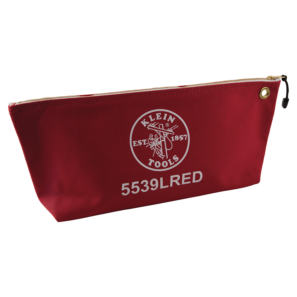 Zipper Bag, Large Canvas Tool Pouch, 18-Inch, Red, Tool Pouch provides convenient storage for large hand tools and materials