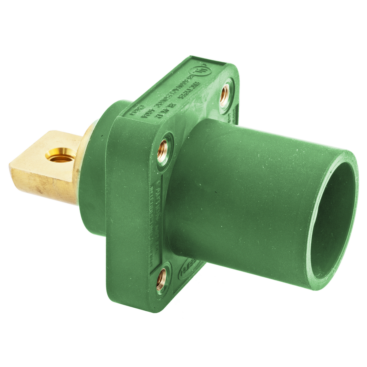 Hubbell Wiring Device Kellems, Heavy Duty Products, Single Pole Devices,Industrial Grade, Male Bus Receptacle, 300/400A 250V DC/600V AC, SingleConductor, Green