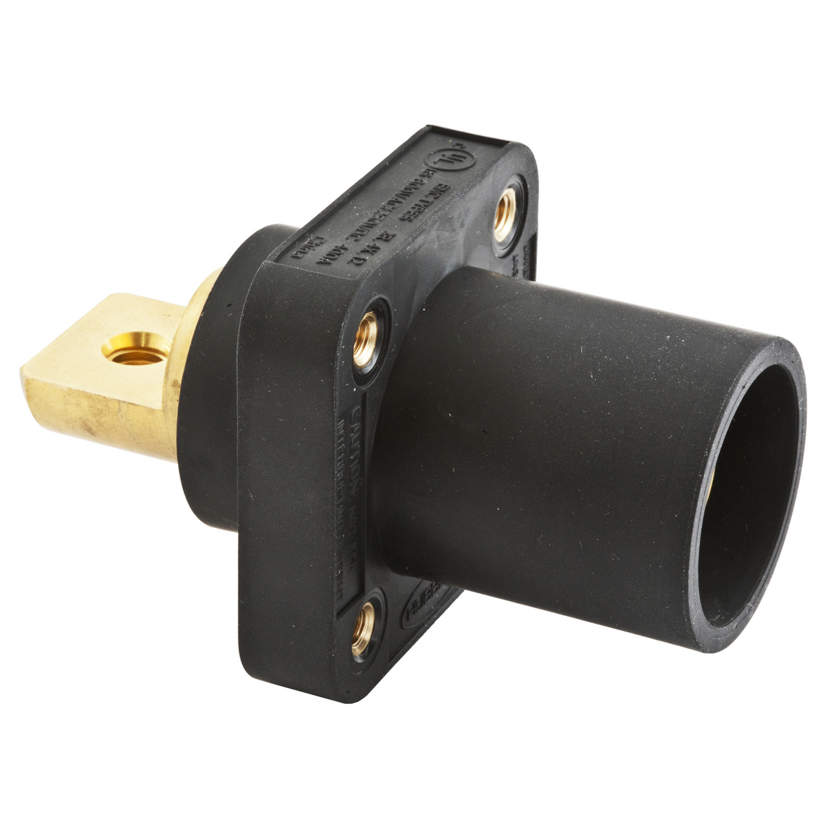 Hubbell Wiring Device Kellems, Heavy Duty Products, Single Pole Devices,Industrial Grade, Male Bus Receptacle, 300/400A 250V DC/600V AC, SingleConductor, Black
