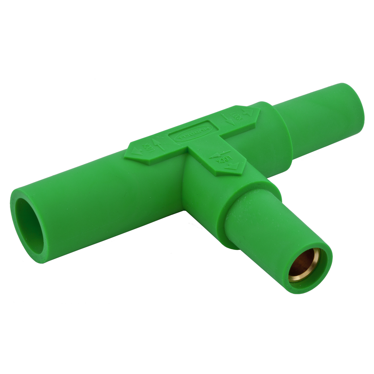 Hubbell Wiring Device Kellems, Single Pole Products, Tapping Tee, 150Amp Series, Green