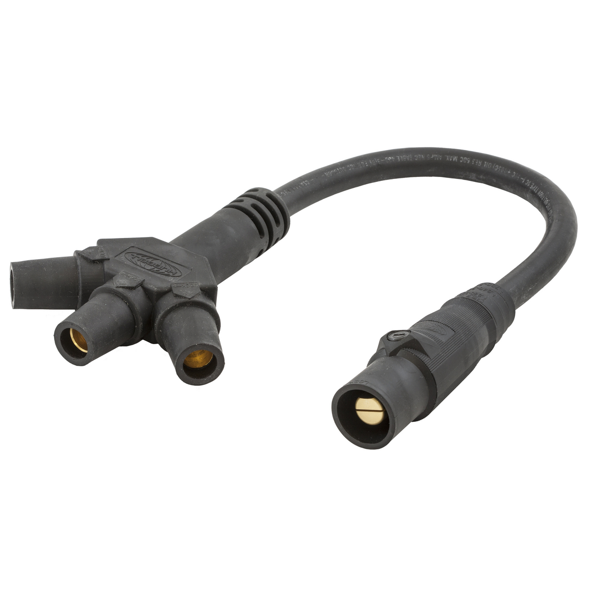 Hubbell Wiring Device Kellems, Single Pole Products, 3-Way Adapter,Soft, Black