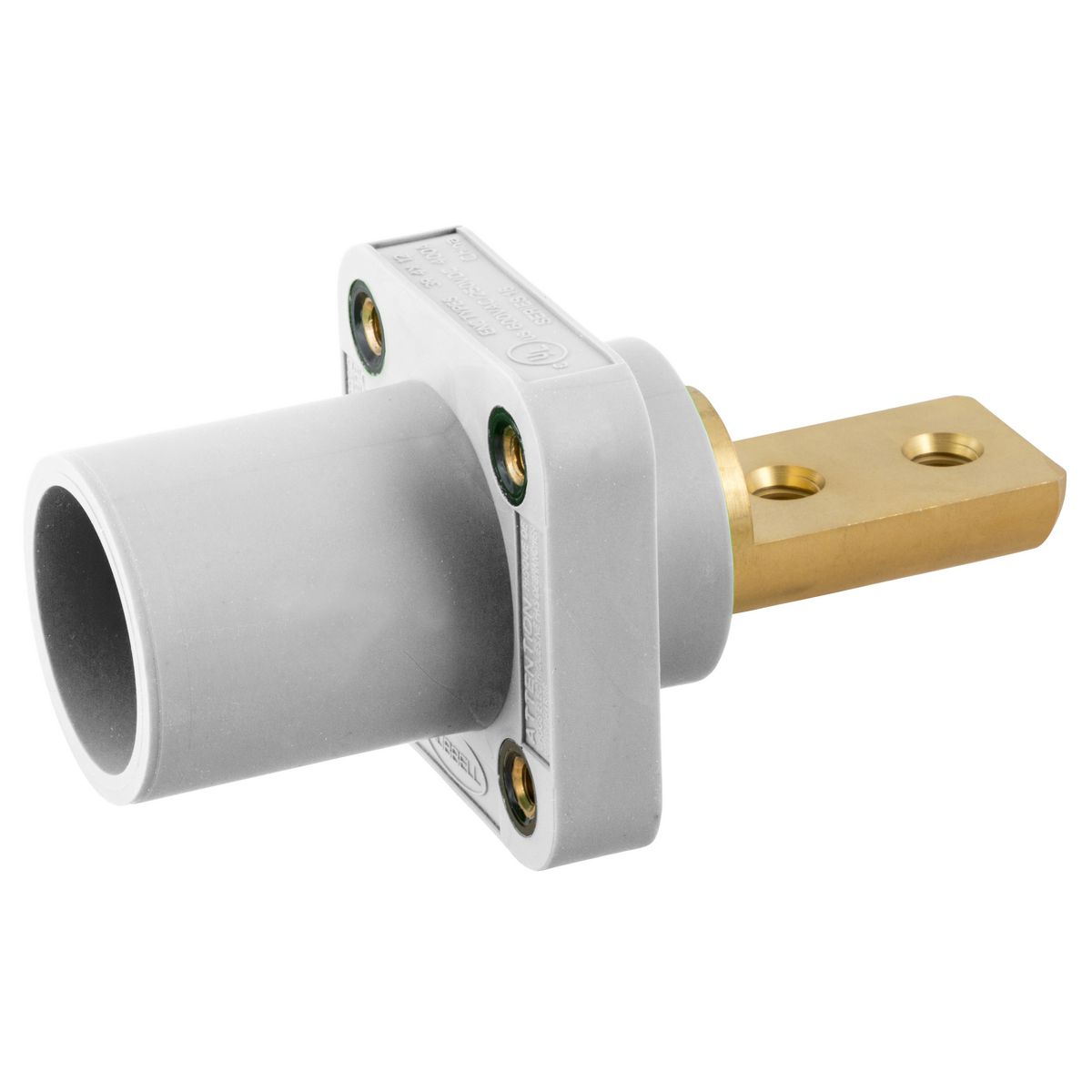 Hubbell Wiring Device Kellems, Heavy Duty Products, Single PoleProducts, Male Bus, 400A 600V AC Max, 2 Hole, White