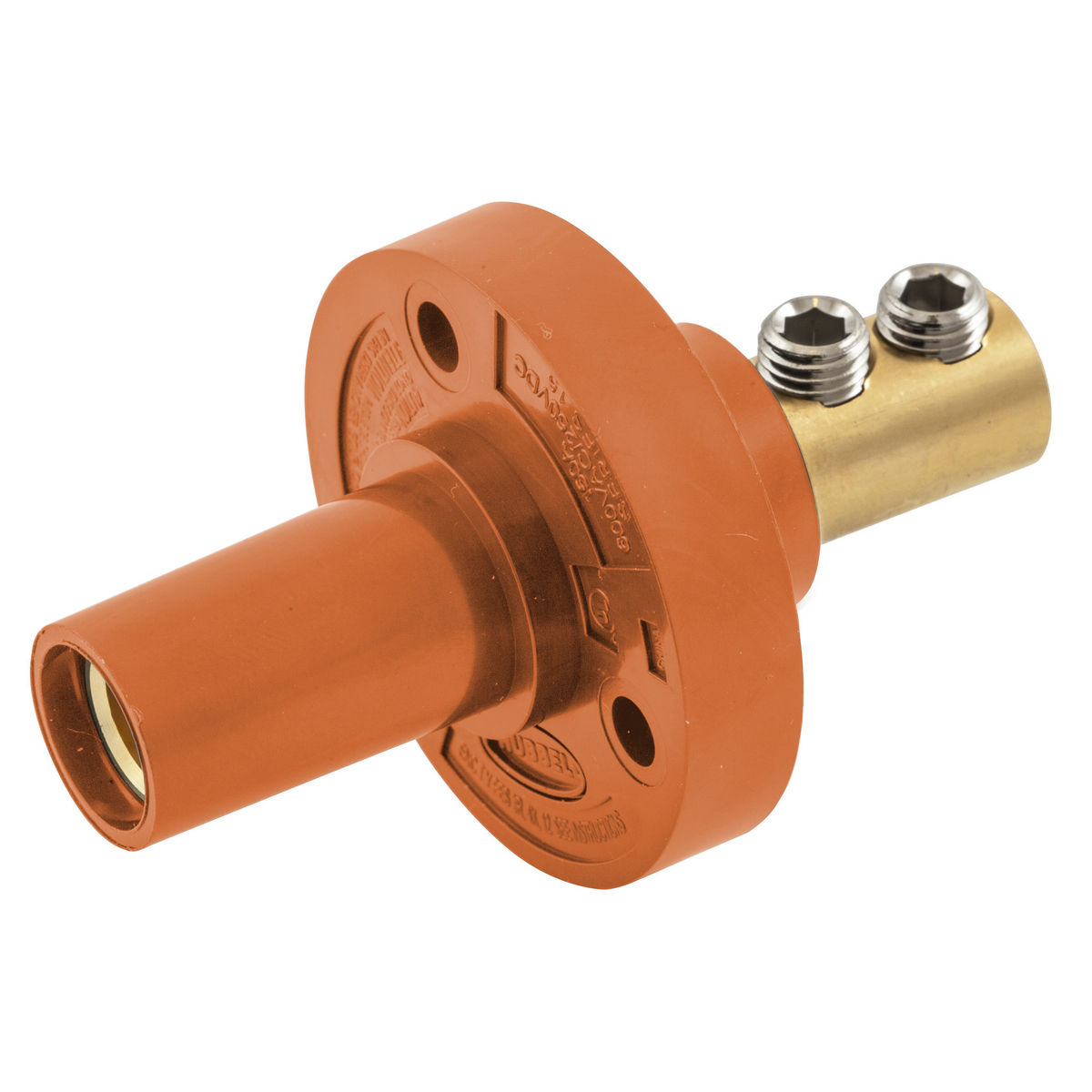 Hubbell Wiring Device Kellems, Single Pole Products, Series 15,Receptacle, Double Set Screw, Orange