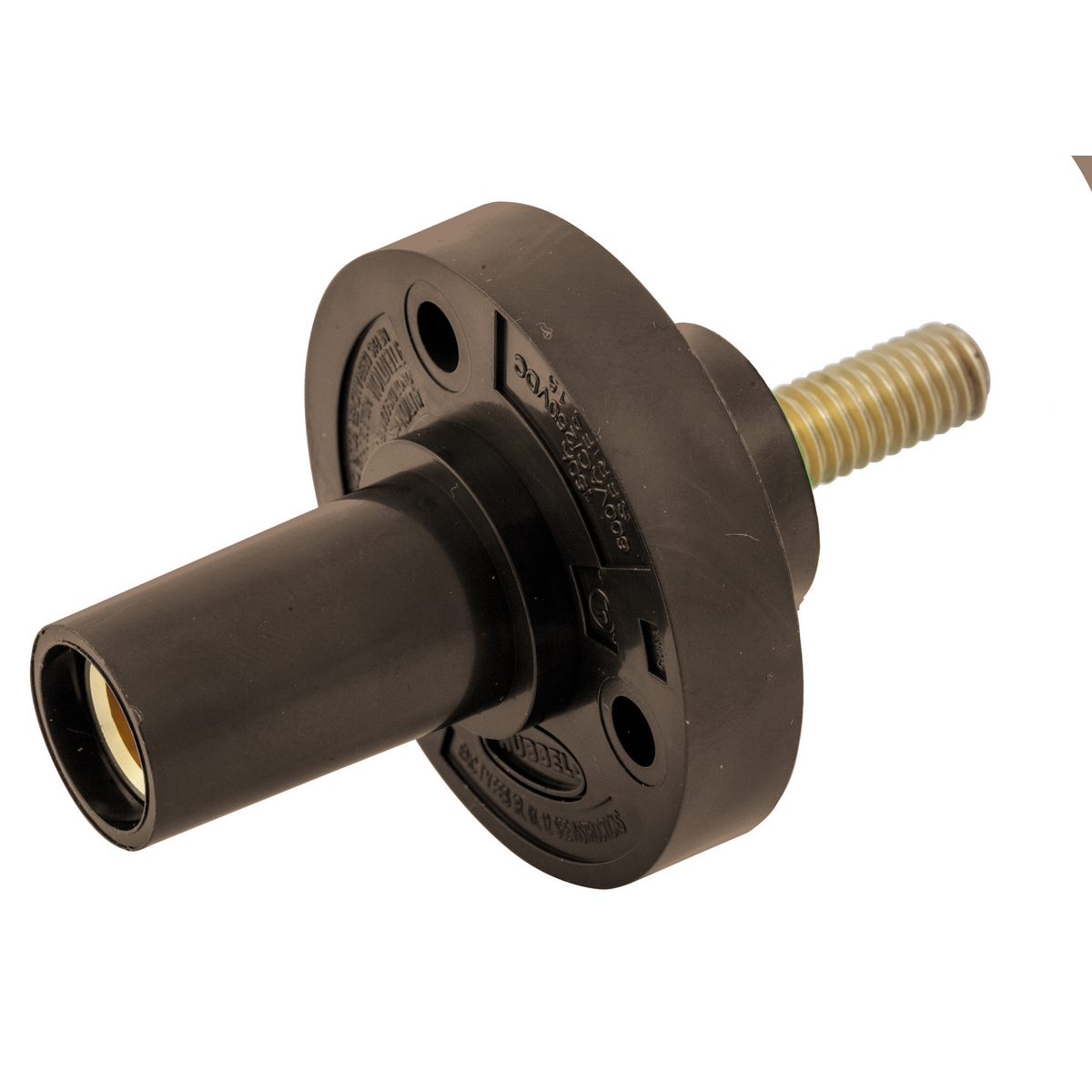 Hubbell Wiring Device Kellems, Single Pole Products, Series 15,Receptacle, Stud Type, Brown