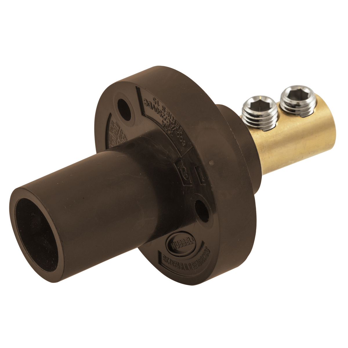Hubbell Wiring Device Kellems, Single Pole Products, Series 15, Inlet,Double Set Screw, Brown