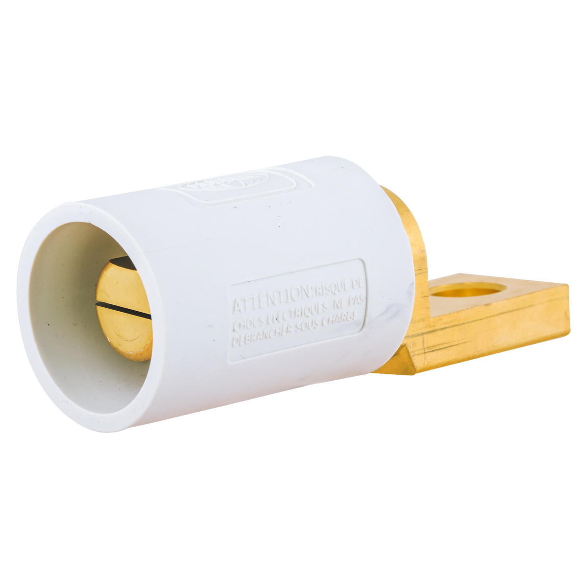 Hubbell Wiring Device Kellems, Single Pole Products, 300/400A Series,Male, Offset Stud Type, White