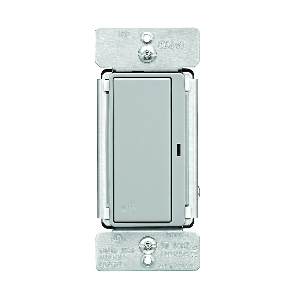 Eaton Z-Wave plus accessory switch, Accessory switch, 120V, Wiring leads, Push button, Gray, Three-way, 32°F to 104°F (0°C to 40°C), Three-way, Polycarbonate, RF9601