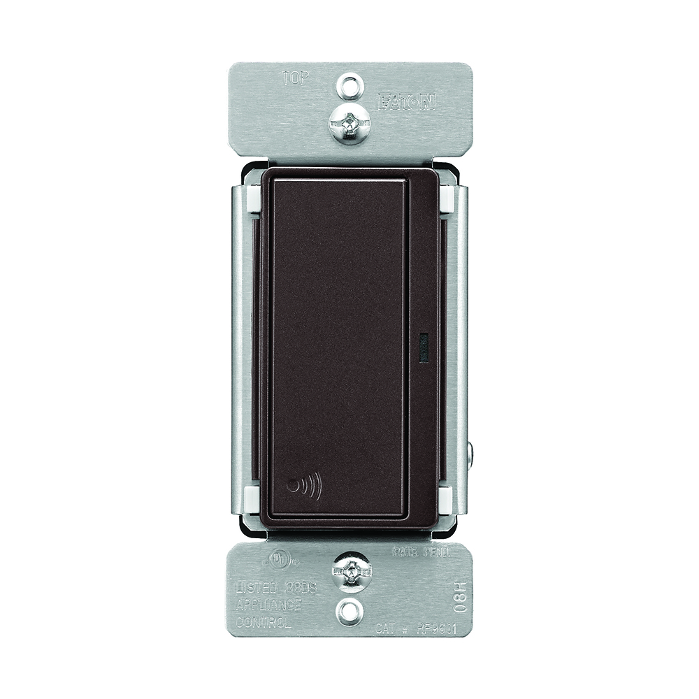 Eaton Z-Wave plus decorator switch, Power Failure Memory, 15A, 120V, Oil rubbed bronze, 60 Hz, LED, CFL, incandescent, MLV, ELV, fluorescent, and halogen, Single-pole, Three-way, Multi-location, Used with RF9517