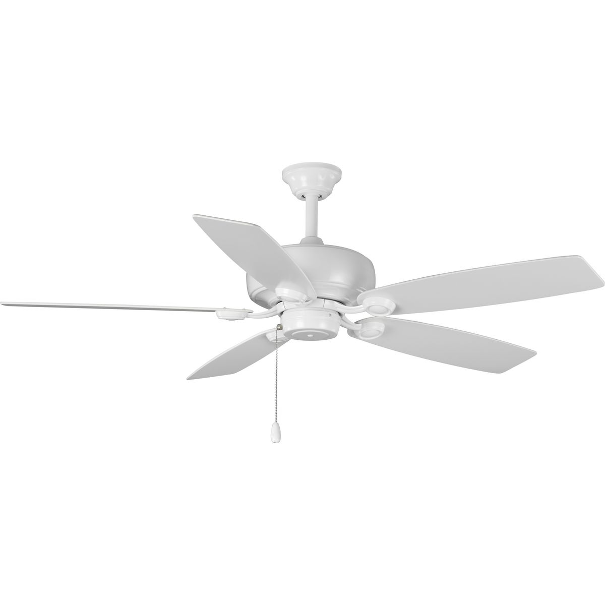 This energy efficient and lightweight 52 in fan offers clean lines and a design that complements modern interiors. Edgefield features an updated and stylish shell-shaped blade holder that contains five sweeping blades. A four-speed pull chain and a manual reverse switch come standard with design. White finish.