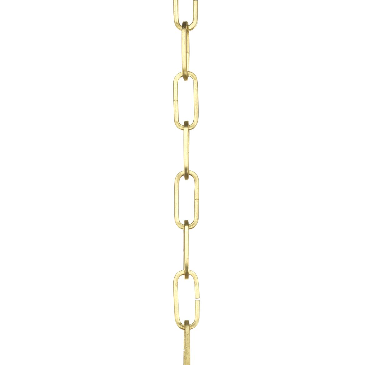 Ten feet of 9 gauge chain in Brushed Brass finish. Solid chain permits installation of chain-hung fixtures on high ceilings. Maximum fixture weight 50 lbs.