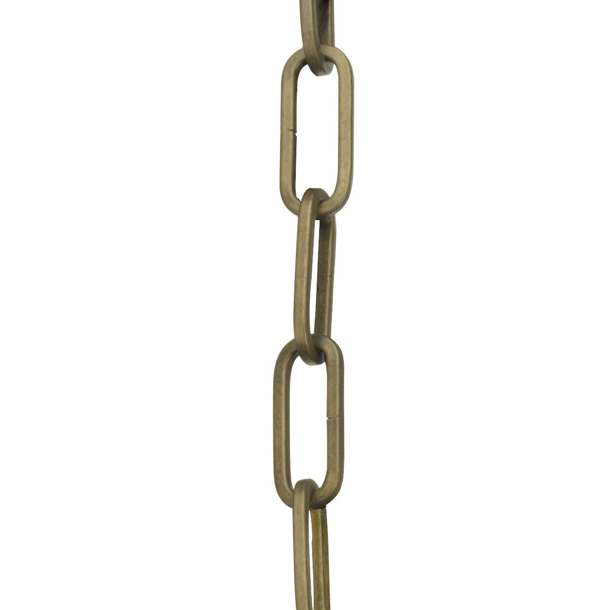 Ten feet of 9 gauge chain in Aged Brass finish. Solid chain permits installation of chain-hung fixtures on high ceilings. Maximum fixture weight 50 lbs.