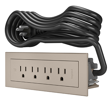 radiant Furniture Power Centers bring convenient power and charging right to the spaces where people work and play, all in a compact, aesthetically pleasing package. Perfect for office lobbies, waiting rooms, cafeterias, restaurants/bars, lecture halls, transportation hubs, guest rooms, etc. Finish - Nickel - 10 foot power cord