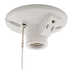 Lmphldr W/2P3W Recp PullChain Plastic WH 4282805
