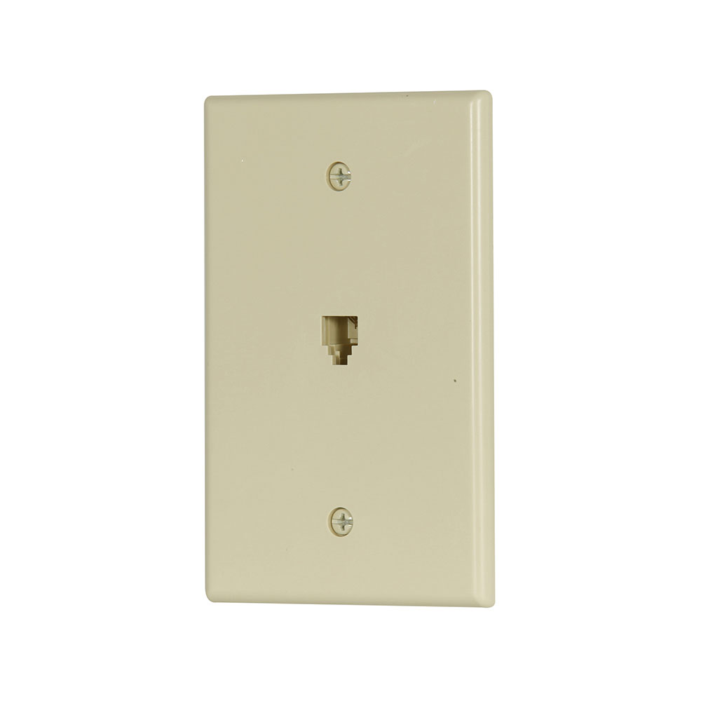 COOPER 3533 4V L PHONE JACK SINGLE FLUSH MOUNT 4 CONDUCTOR MID SIZE UL 