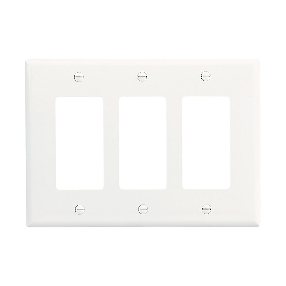 Wallplate 3G Decorator Poly Mid WH 4579745